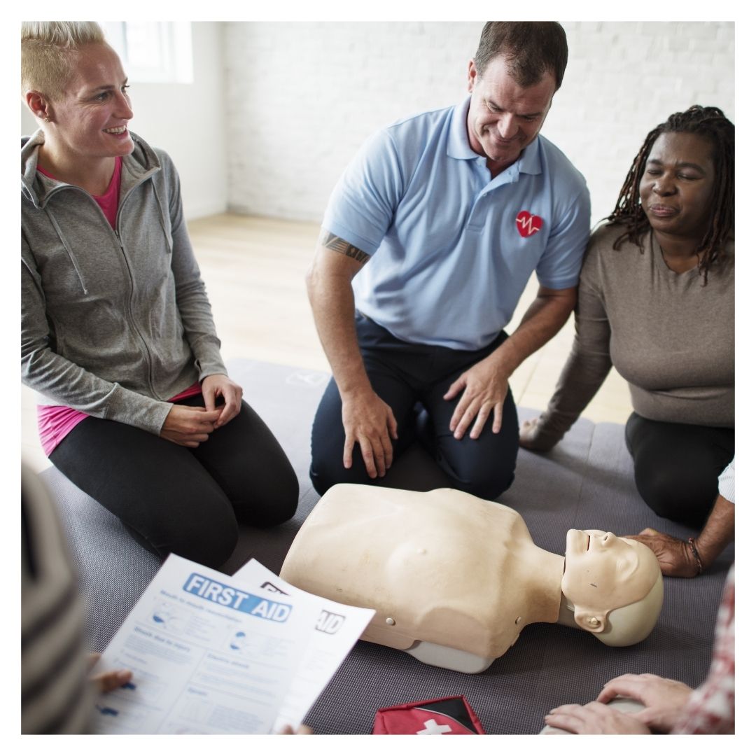students training on CPR